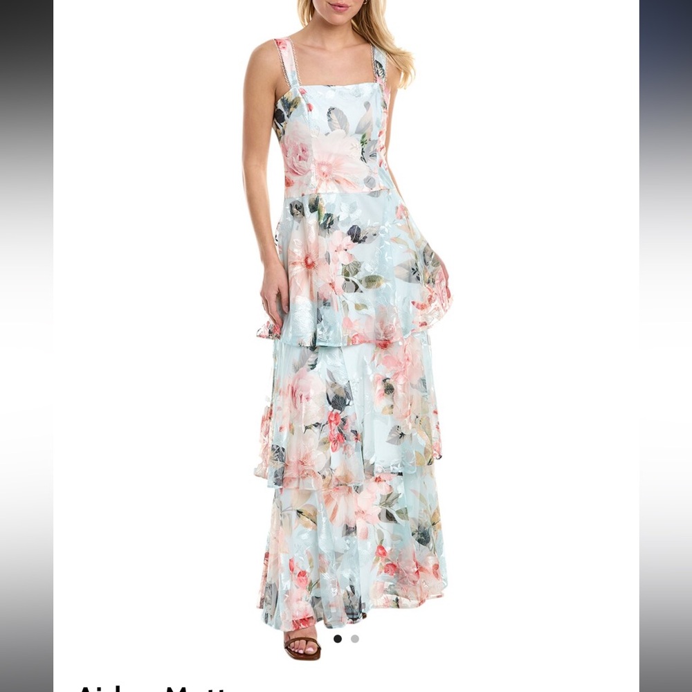 Aidan Mattox
Printed Embroidered Sleeveless Gown